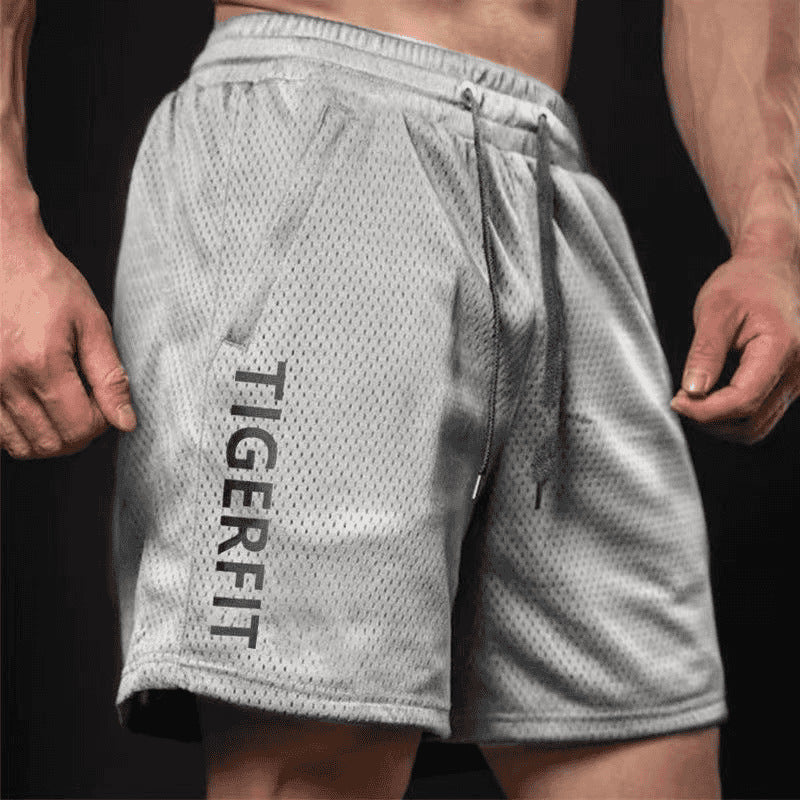 Men's summer American running casual quick-drying breathable mesh shorts vest basketball training loose cropped pants