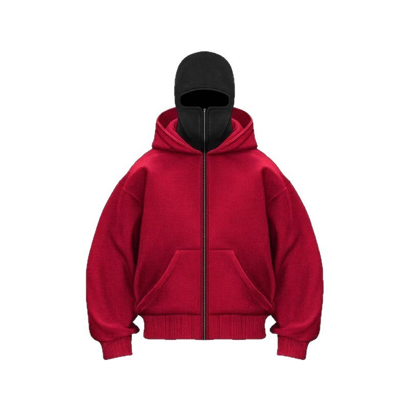Ins European Plus Size Zipper Hoodie Men's Jacket, Double Hood, Spring Couple's Top, American Vintage Hoodie