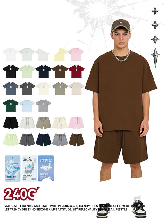Sorona American trendy brand 240g Solona mint short-sleeved T-shirt men's technology sunscreen 5A antibacterial cooling top