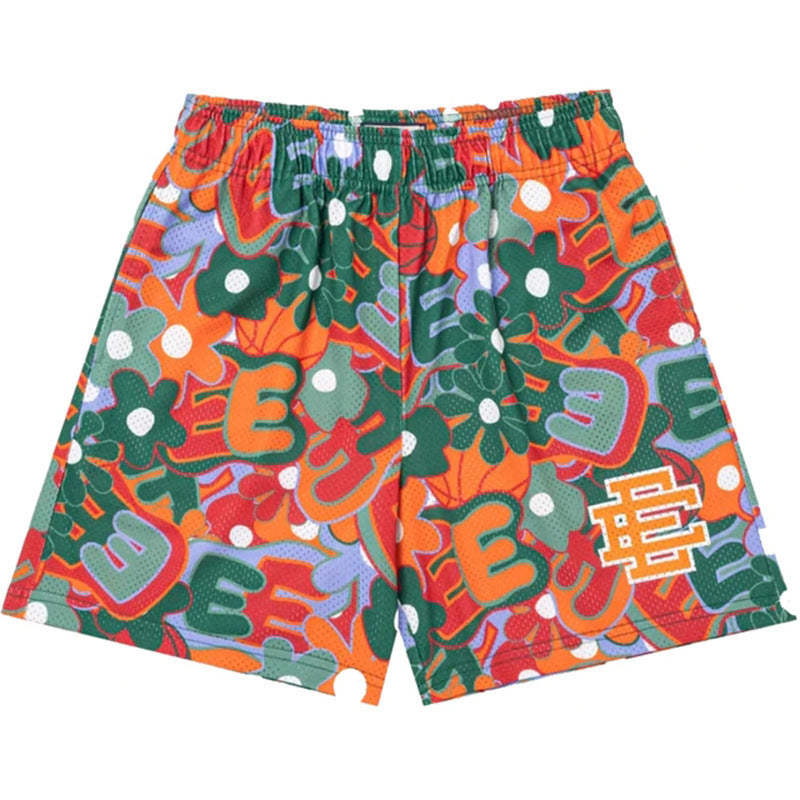 New American Shorts, Casual Shorts, Fitness Men's Muscle Sports, Cropped Pants, Tide Beach Pants, Mesh Breathable Shorts
