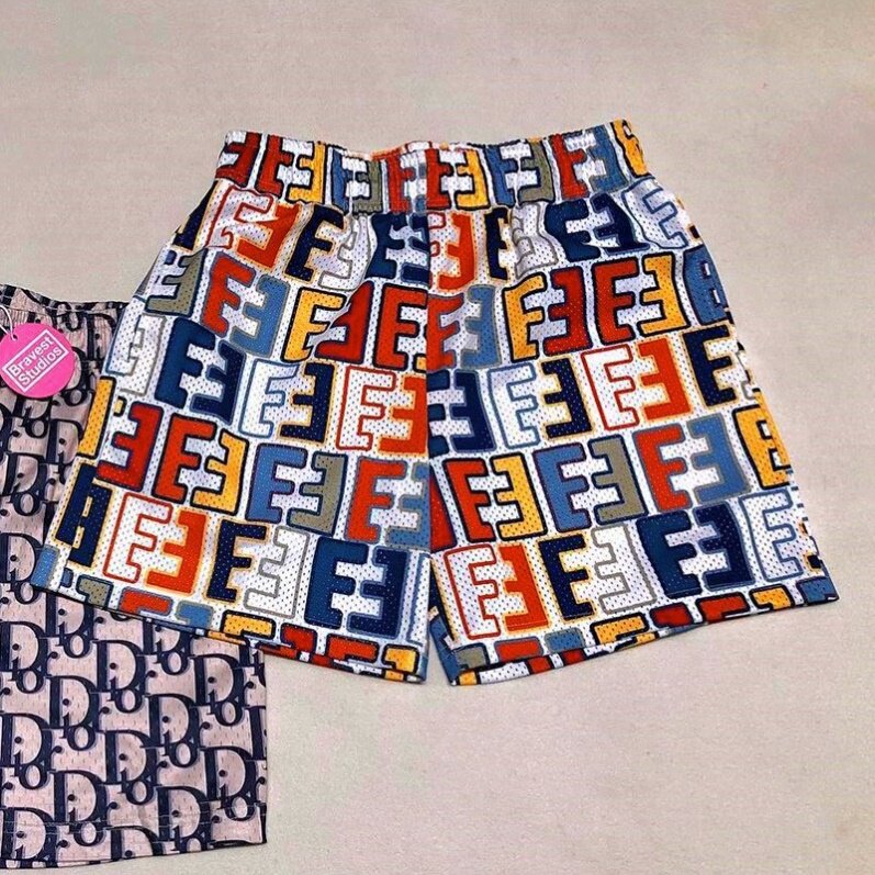 EE print shorts logo sweatpants mesh drawstring American shorts