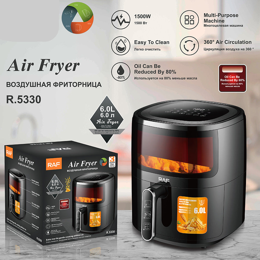 RAF European standard visual air fryer visual home oven multi-functional electric fryer automatic French fries machine
