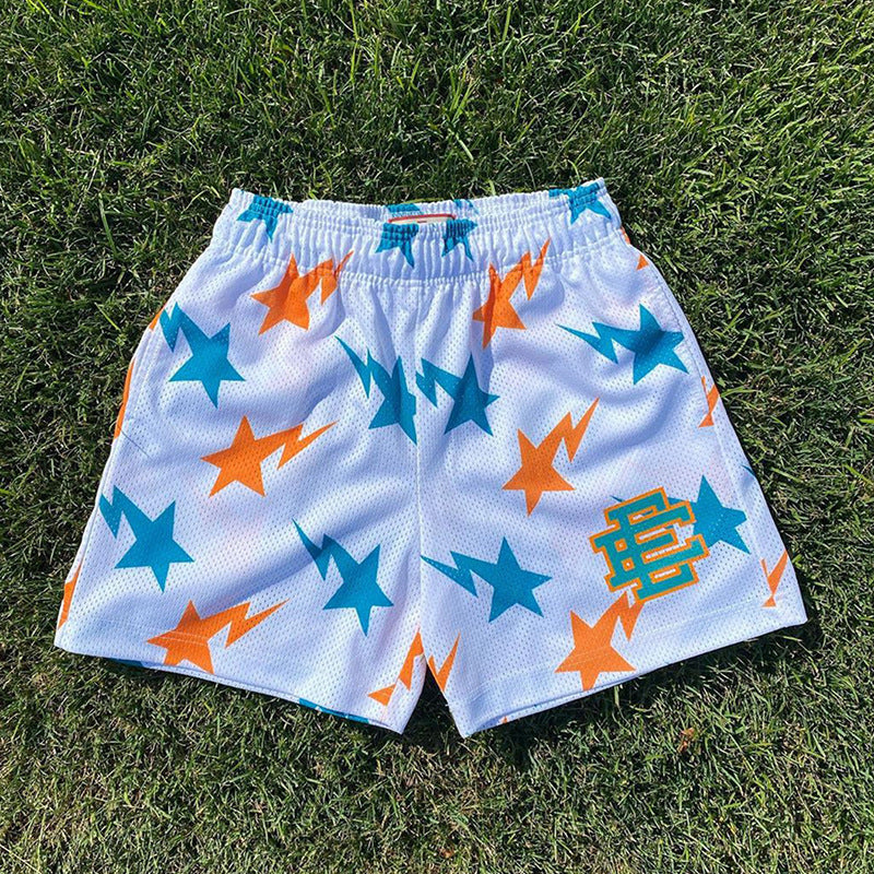 New American Shorts, Casual Shorts, Fitness Men's Muscle Sports, Cropped Pants, Tide Beach Pants, Mesh Breathable Shorts