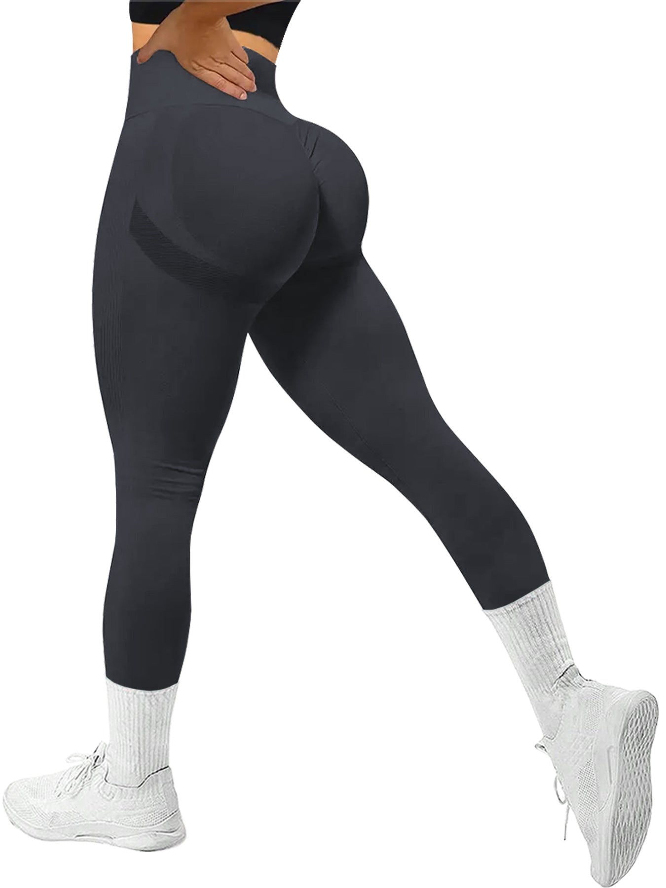 Peach buttocks gym pants women's high-waisted belly and buttocks lifting yoga pants can be worn outside for sports running training