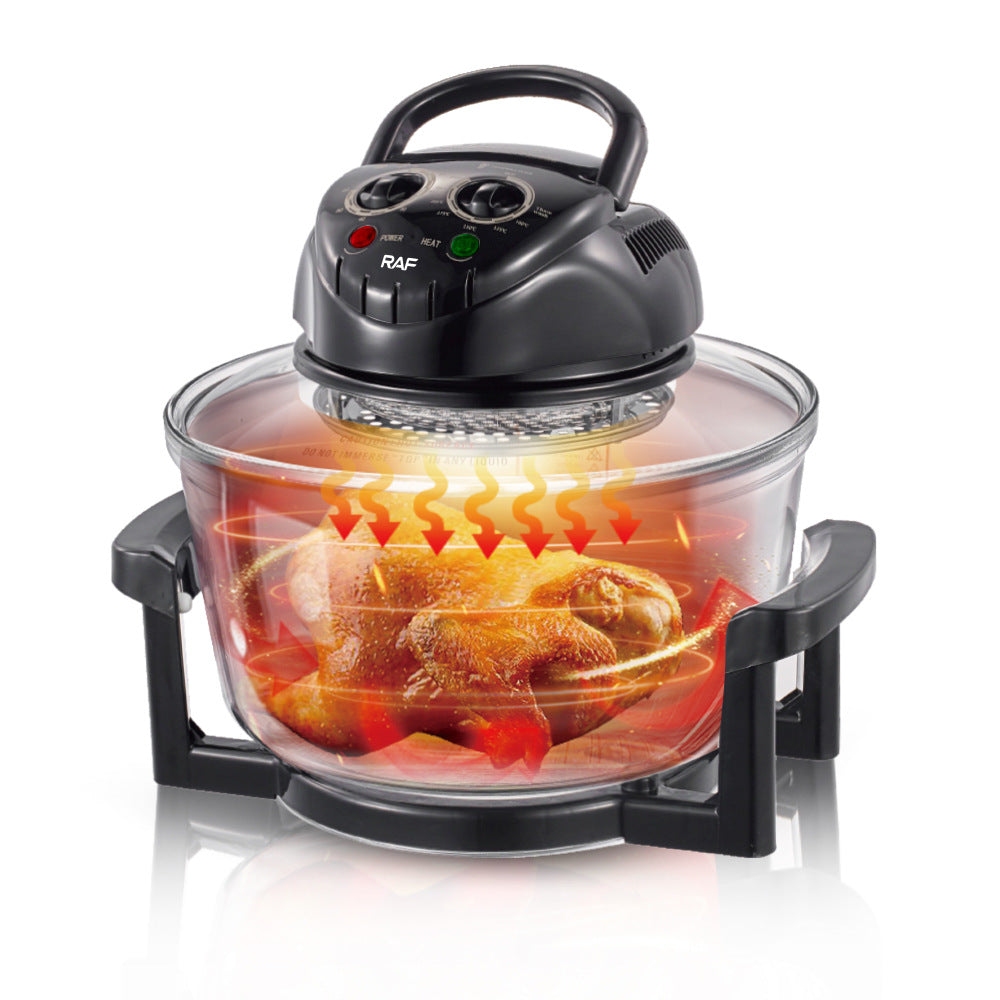 Smart air fryer 12L visual home multi-function light wave furnace glass fryer air furnace gift