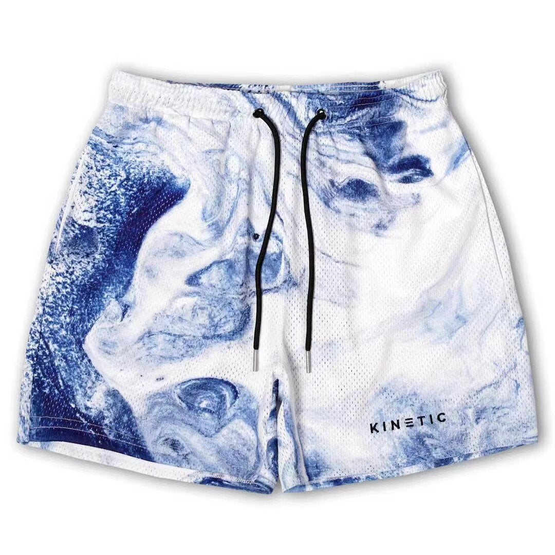 EE print shorts logo sweatpants mesh drawstring American shorts