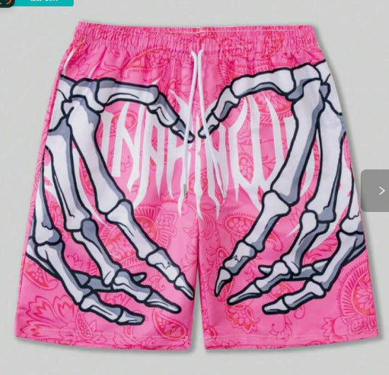 Cross-border exclusive for European code new sports mesh cloth shorts 3D digital printing trend beach pants male manufacturer wholesale