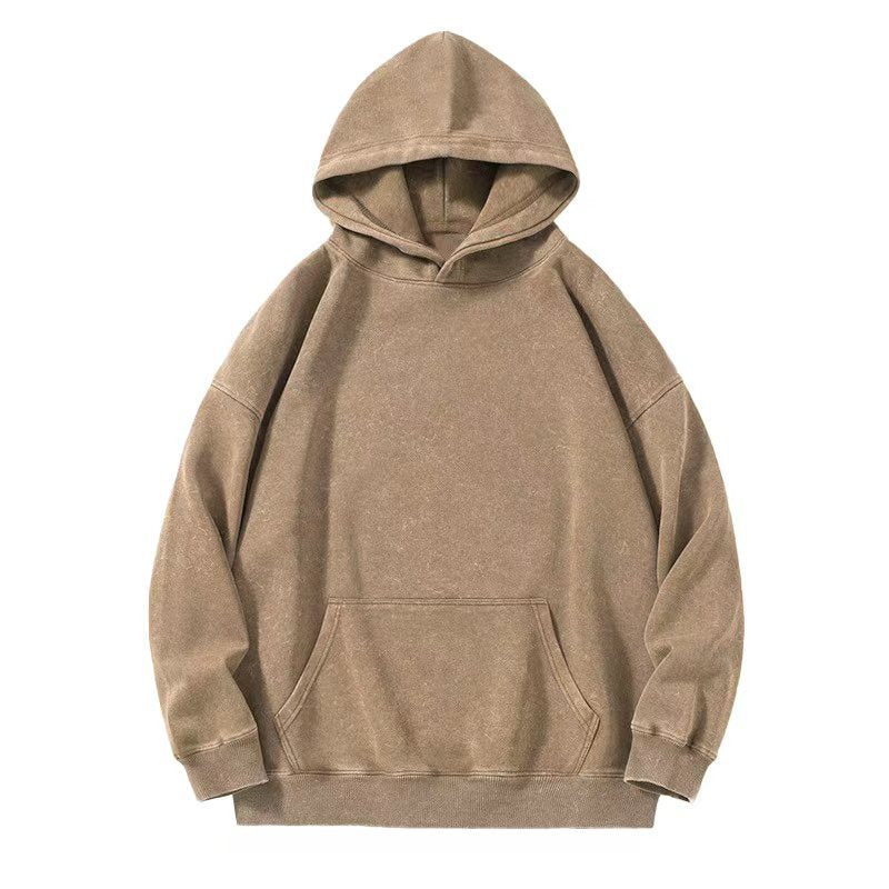 360g Ccotton distressed washed hoodie dropped shoulder loose fit sweatshirt