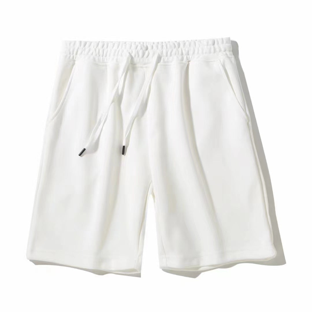 2025 Summer New Men's Loose Five-Point Pants, Drawstring Casual Shorts, Breathable Solid Color Sporty Trendy Style