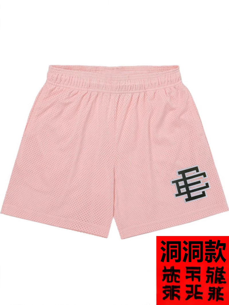 New American Shorts, Casual Shorts, Fitness Men's Muscle Sports, Cropped Pants, Tide Beach Pants, Mesh Breathable Shorts