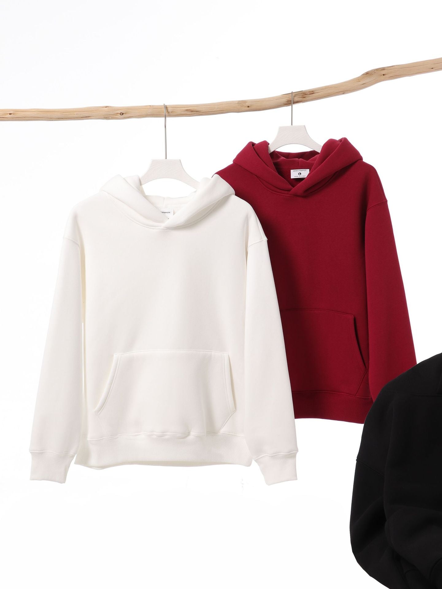 Australian cotton velvet thickened hooded sweatshirt men's dropped shoulders pullover tight fleece hoodie women's fashion brand