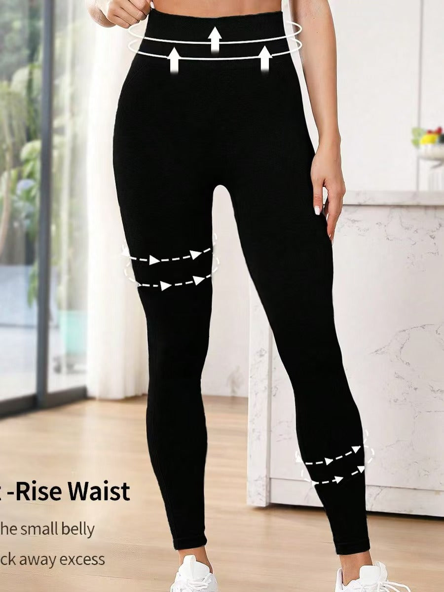 Sports and fitness trousers, running hips, high waist, slimming, stretch tight yoga pants