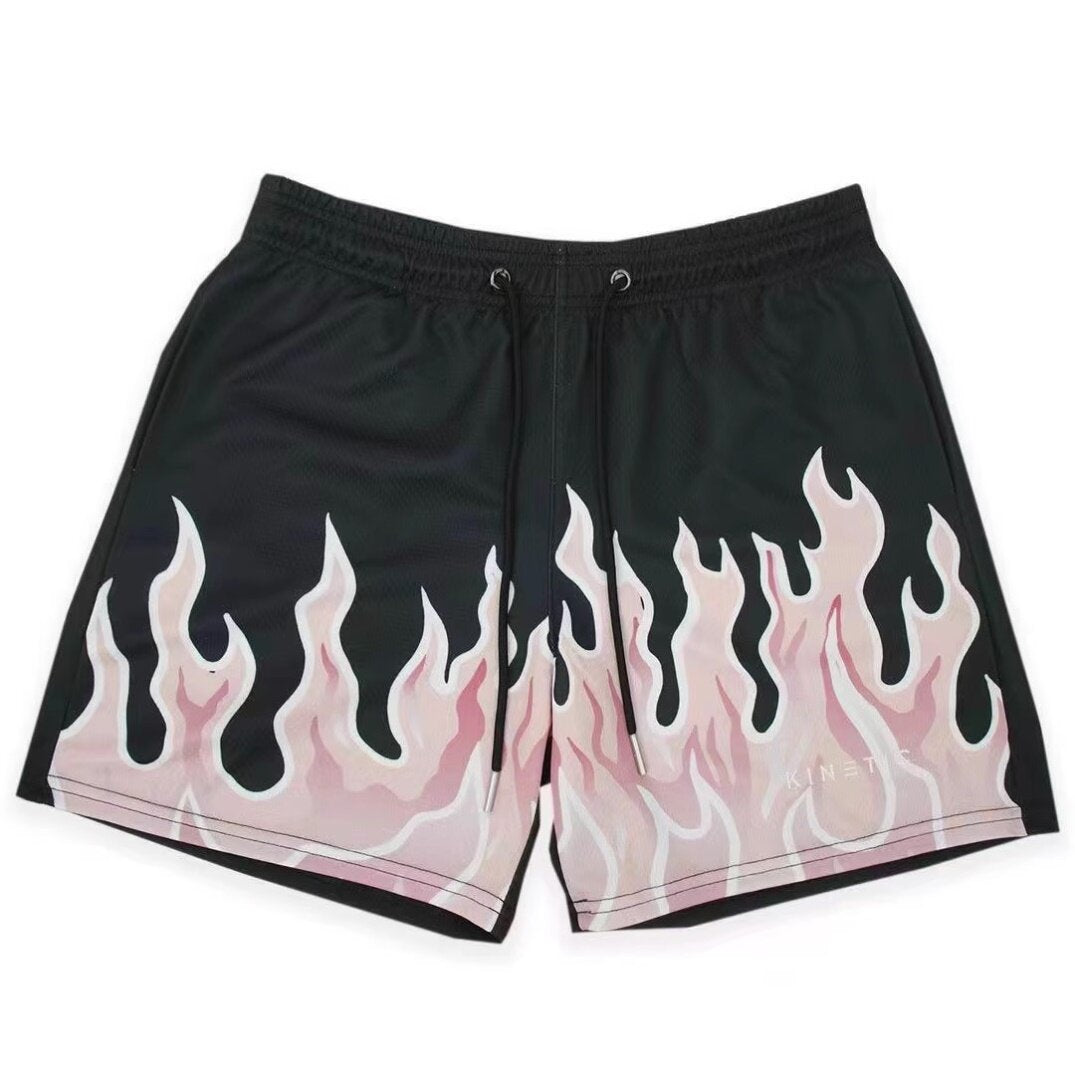 EE print shorts logo sweatpants mesh drawstring American shorts