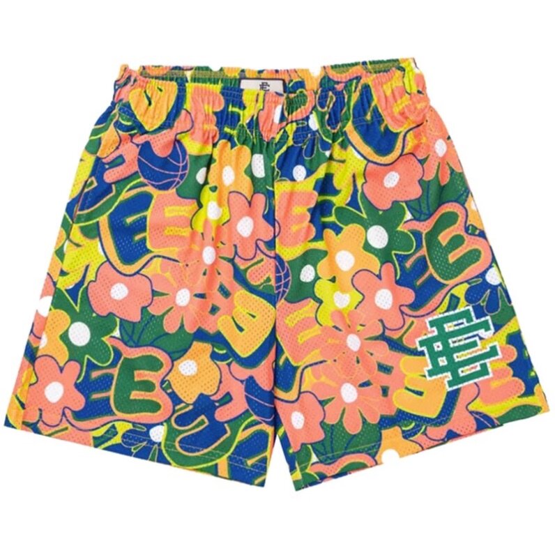 EE print shorts logo sweatpants mesh drawstring American shorts