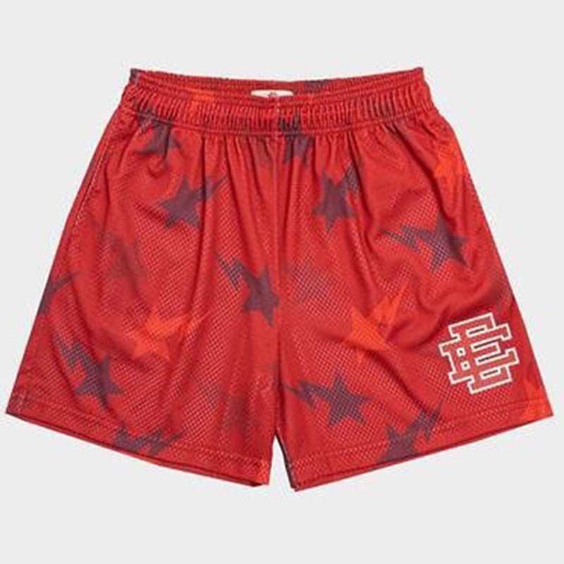 New American Shorts, Casual Shorts, Fitness Men's Muscle Sports, Cropped Pants, Tide Beach Pants, Mesh Breathable Shorts