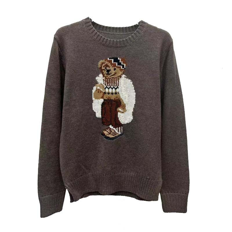 Cartoon Bear Letter Knit Sweater