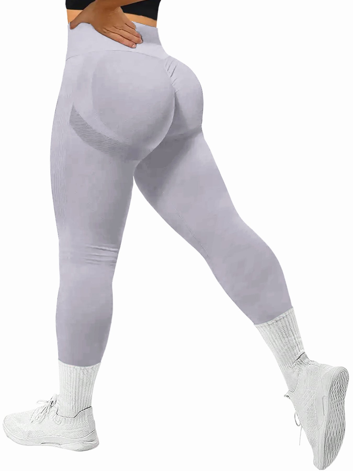 Peach buttocks gym pants women's high-waisted belly and buttocks lifting yoga pants can be worn outside for sports running training