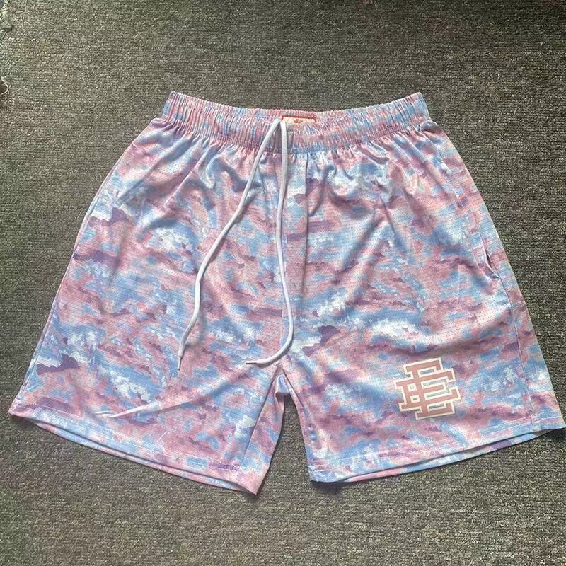 New EE American casual fitness shorts muscular men sports quarter pants mesh breathable style European and American stars with the same style