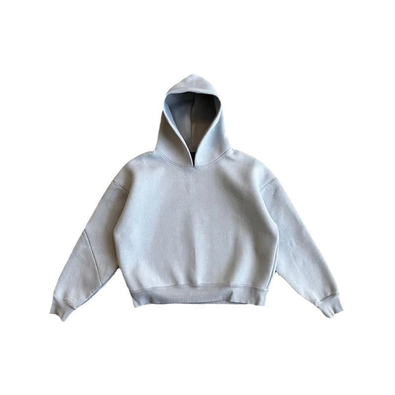 Cross-border Kanye has the same trendy brand high street loose fleece hooded sweatshirt loose drawstring sweatpants set for men and women