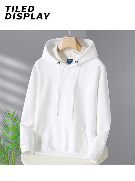 hooded sweatshirt for men and women with the same autumn and winter long sleeve composite large hoodie solid color Korean version of the trendy student jacket