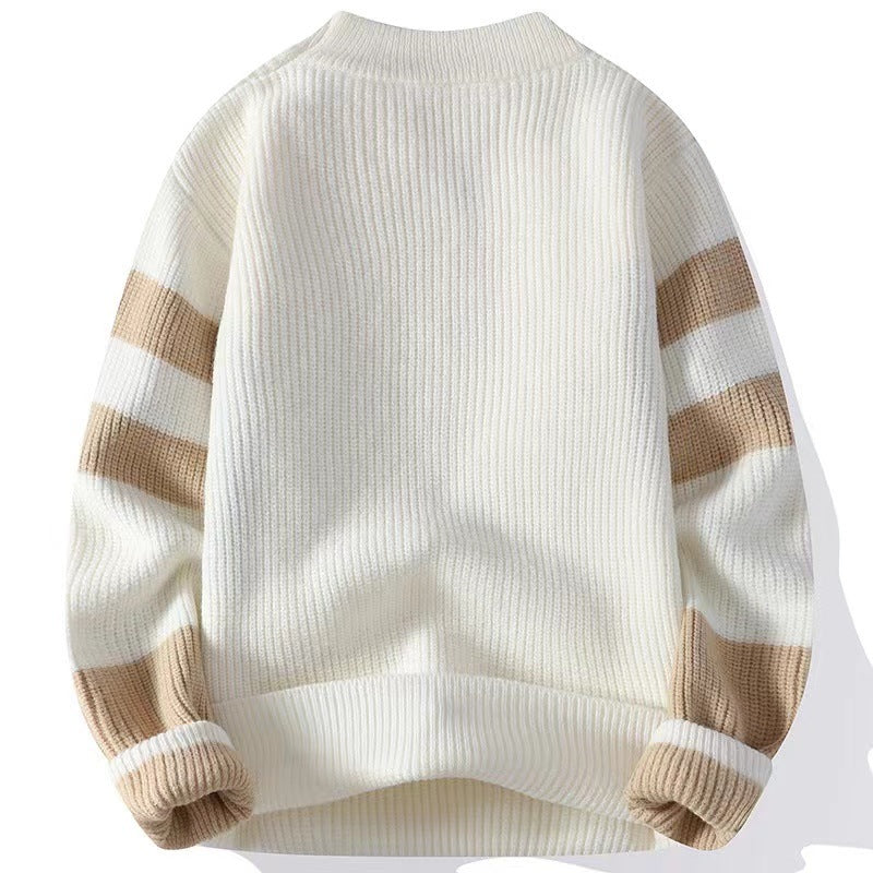 Sweater men's contrasting winter trendy brand base knitwear men's trend loose lazy sweater winter warm line