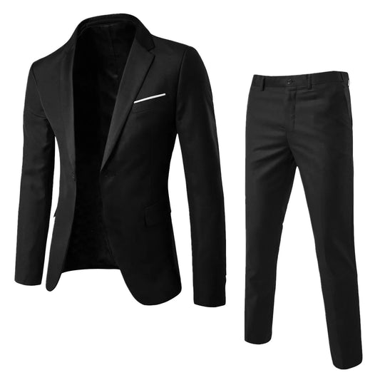 Cross-border foreign trade men's suit suit European and American casual suit trousers two-piece set wedding dinner suit jacket men
