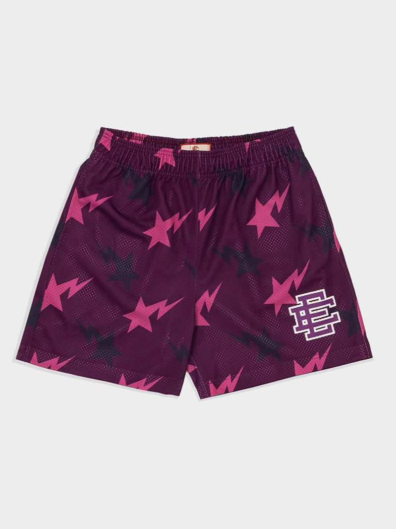 New American Shorts, Casual Shorts, Fitness Men's Muscle Sports, Cropped Pants, Tide Beach Pants, Mesh Breathable Shorts