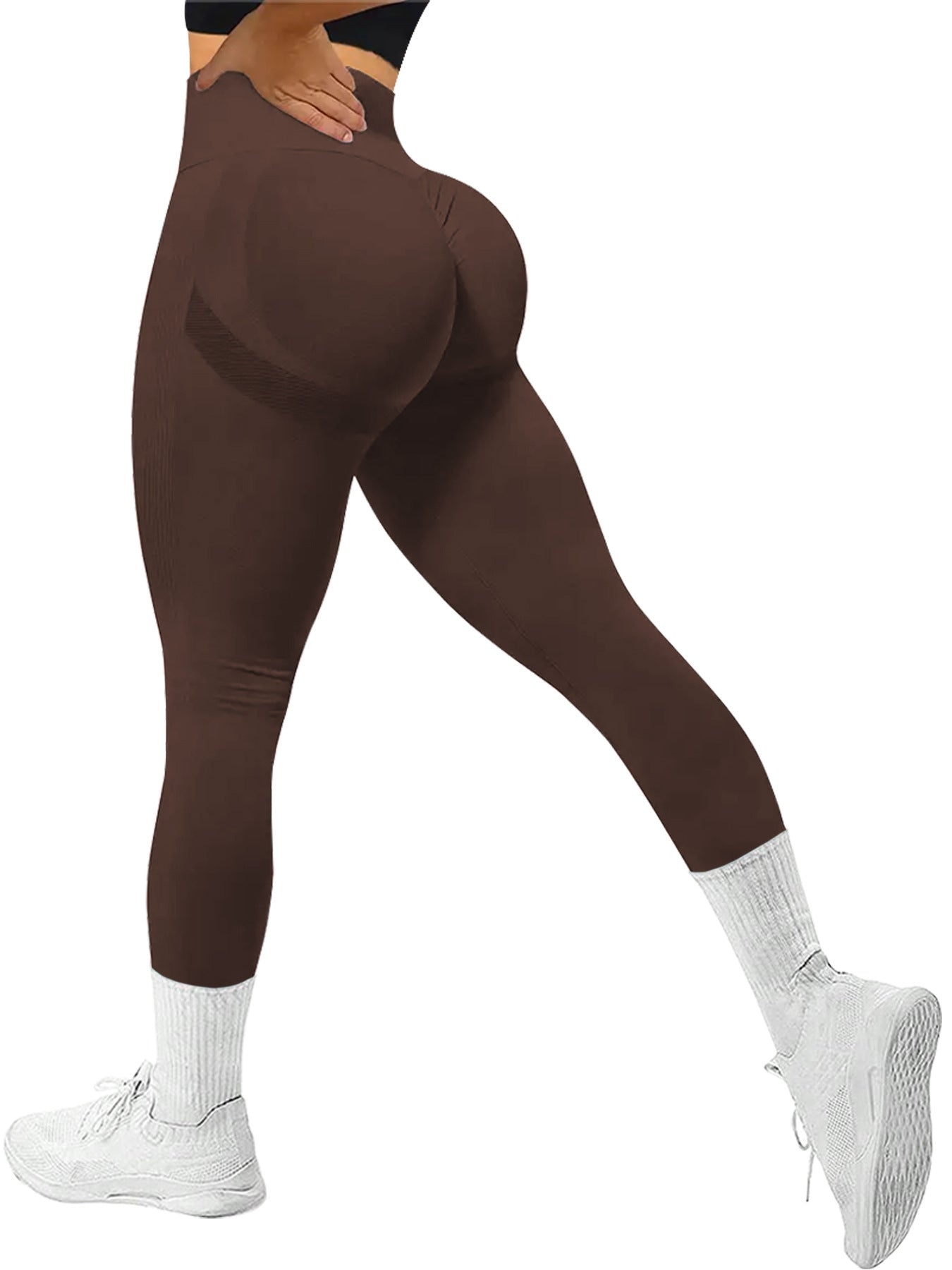 Peach buttocks gym pants women's high-waisted belly and buttocks lifting yoga pants can be worn outside for sports running training