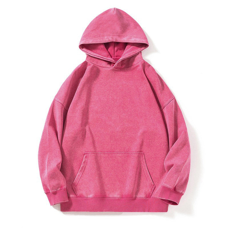 360g Ccotton distressed washed hoodie dropped shoulder loose fit sweatshirt