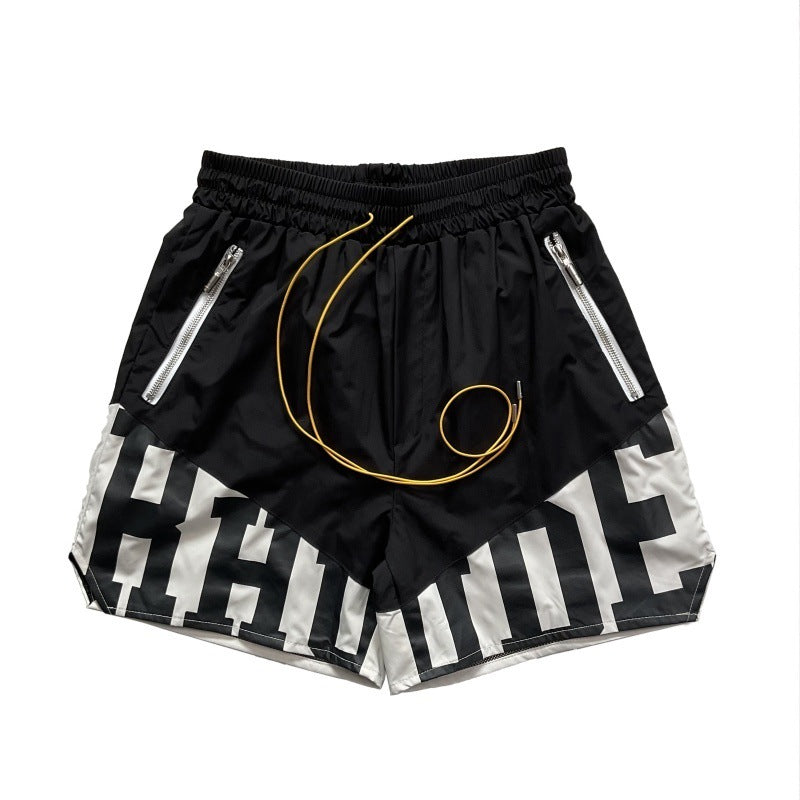 Cross-border foreign trade trendy brand RHUDE letter 3M reflective casual sports shorts for men and women American high street beach pants