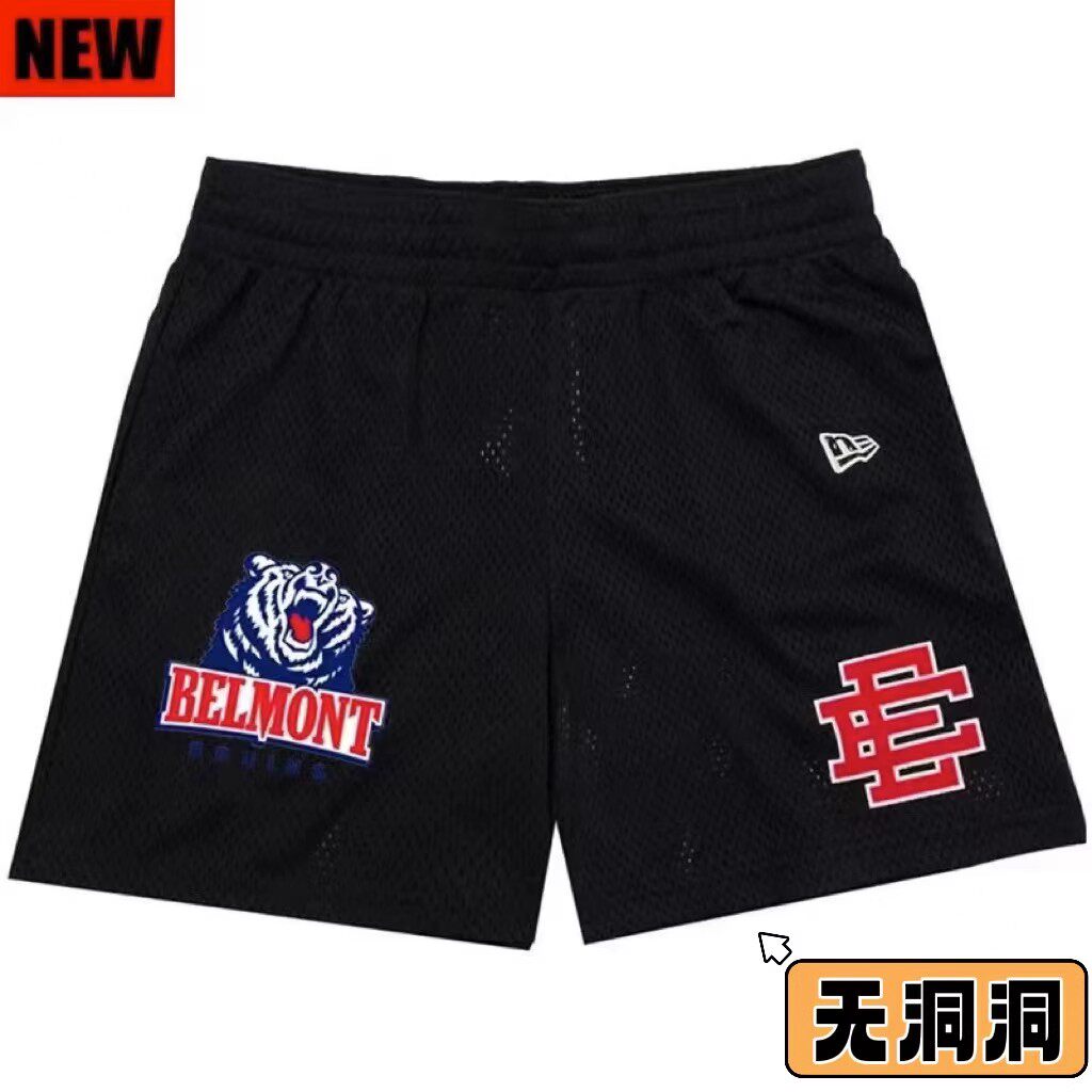 New EE American casual fitness shorts muscular men sports quarter pants mesh breathable style European and American stars with the same style