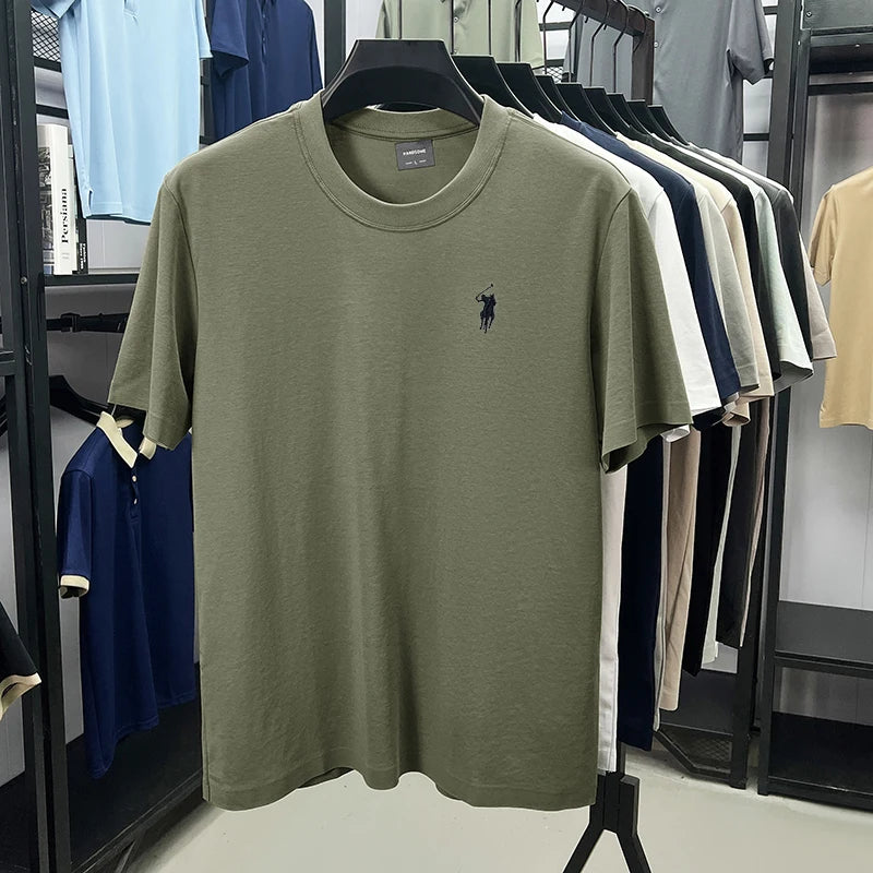Men Short Sleeve cotton breathable short sleeve T-shirt men summer designer Paul brand embroidered fashion casual round neck top
