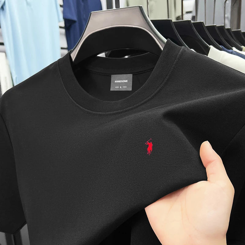 Men Short Sleeve cotton breathable short sleeve T-shirt men summer designer Paul brand embroidered fashion casual round neck top