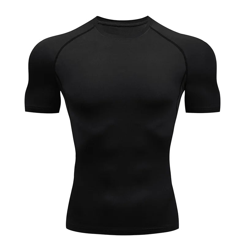 T Shirt Fitness Tight Short Sleeve Tshirt Training Jogging Shirts Gym Sportswear Quick Dry Rashgard