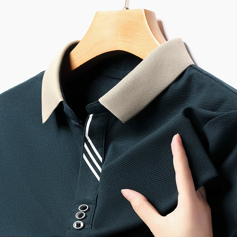 Polo Men's Solid Color Casual Fashion Short Sleeve Polo Shirt Summer Comfortable Top for Business And Leisure