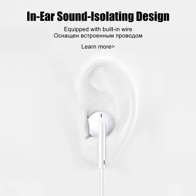For Apple iPad Laptops Tablet Headphones For iPhone 16 15 14 13 12 11 Pro Max Earphones X XS 7 8 Plus 3.5mm Stereo Wired Earbuds