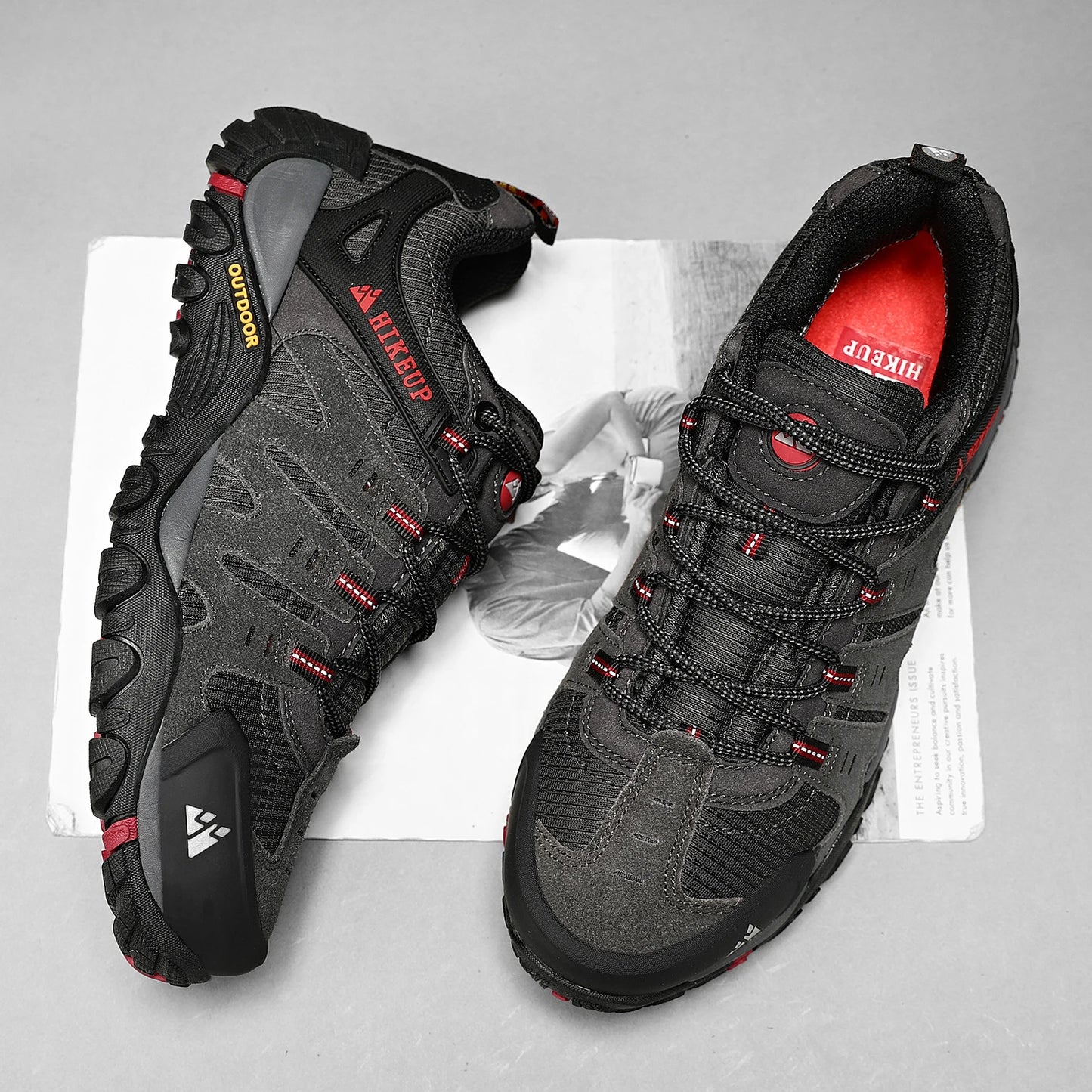 Sneakers Men's Hiking Shoes Suede Leather Outdoor Shoes Wear-resistant Men Trekking Walking Hunting Tactical Sneakers