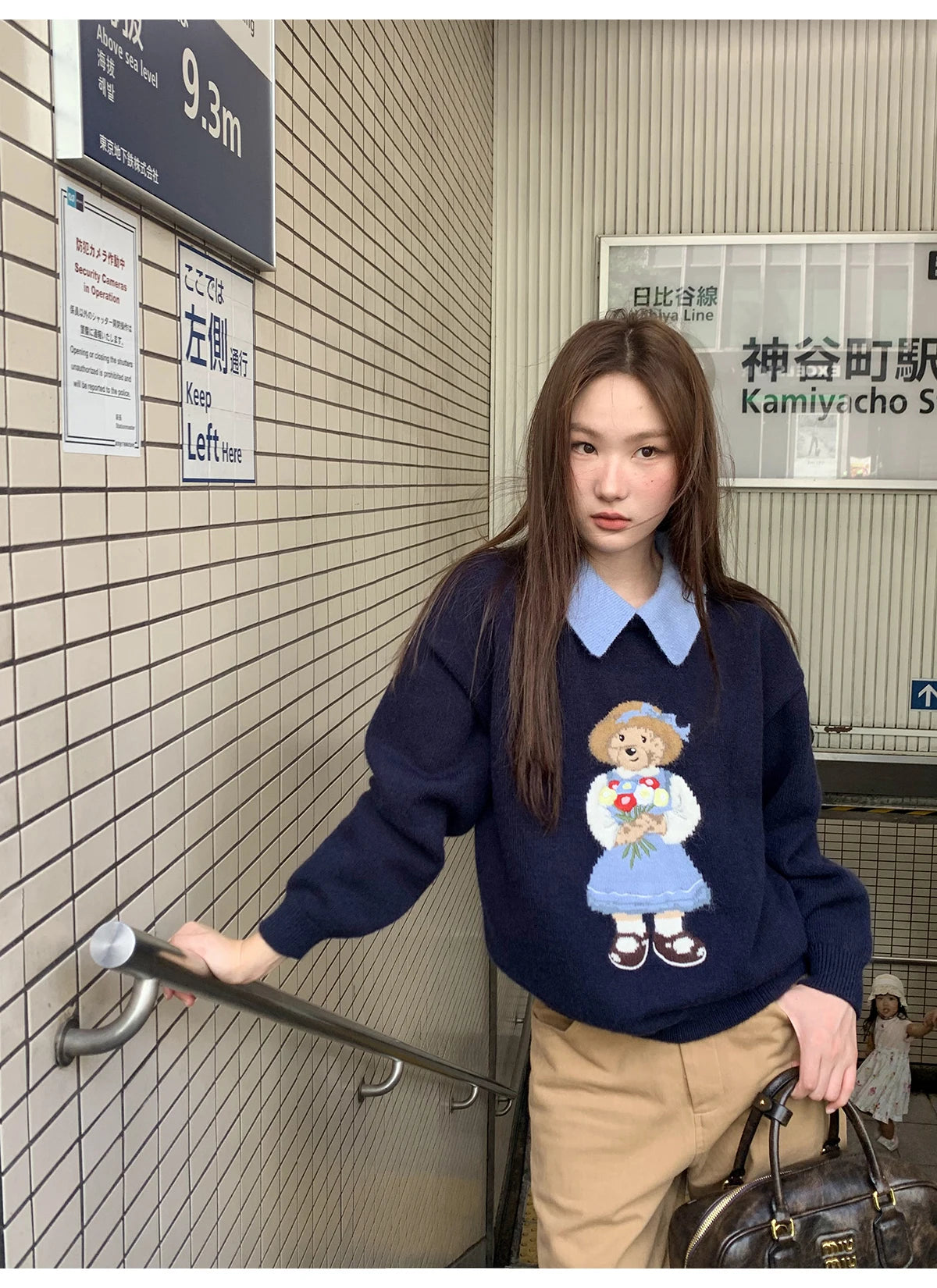 High Quality French Vintage Luxury Bear Jacquard Sweater For Women Autumn New Fashion Korean Casual Loose Pullover Knitted Tops