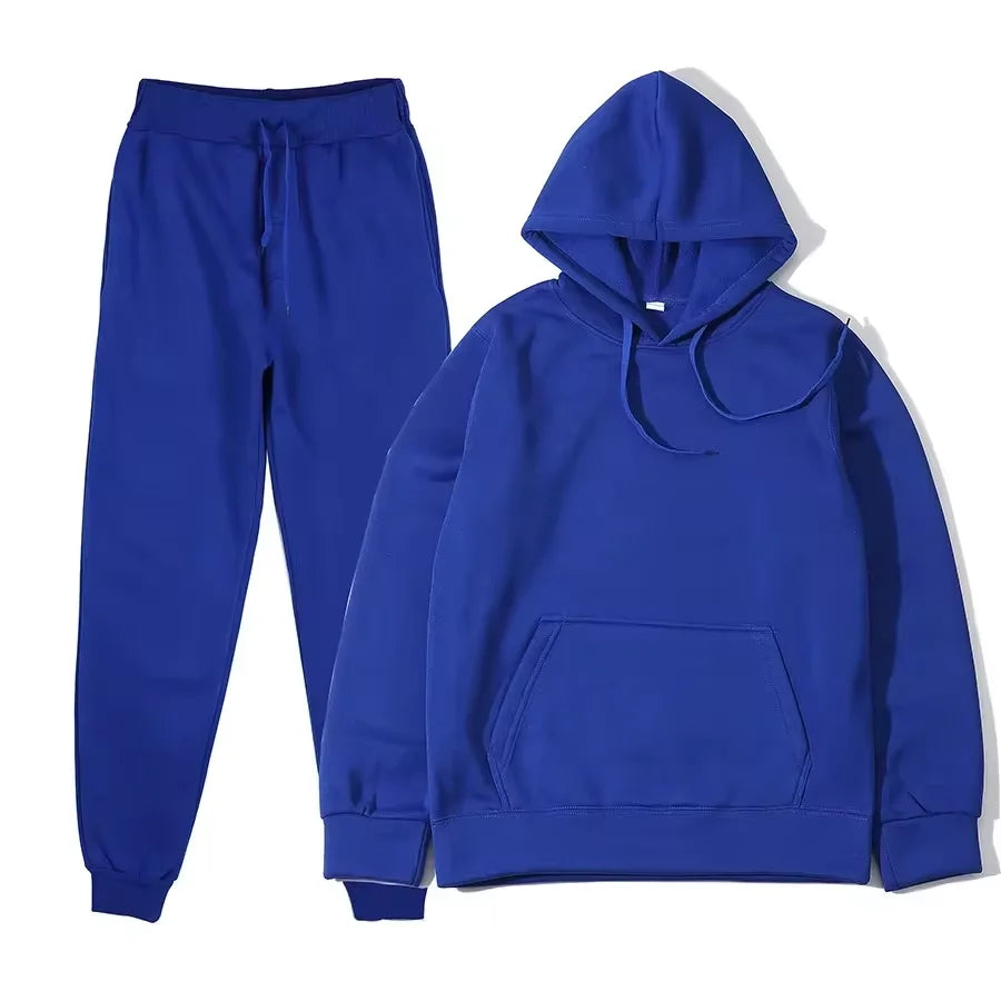 Trend Casual Fashion Thickened Long-sleeved Sweater Pants Two-piece Cap Suit Men Women