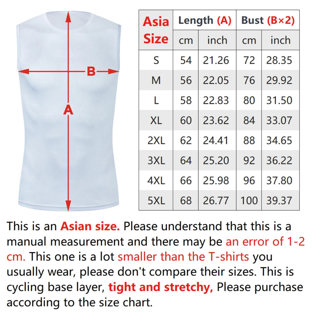 T-shirts Cycling Base Layer Reflective Underwear White Cycling Jersey Sport Vest Men Undershirt Quick Dry Elastici Vest Road Bike Jersey