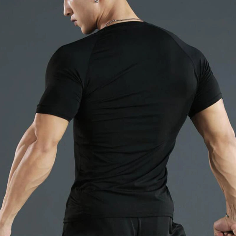 T Shirt Fitness Tight Short Sleeve Tshirt Training Jogging Shirts Gym Sportswear Quick Dry Rashgard