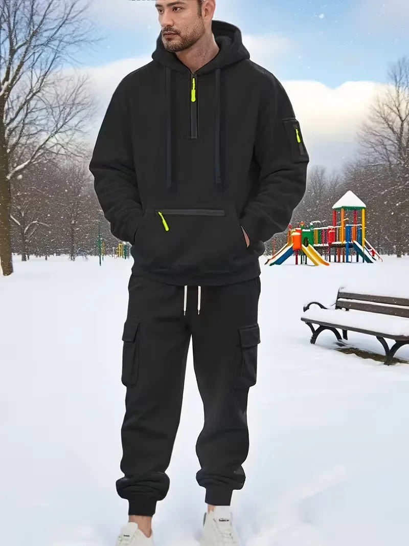 Men's Hooded Outdoor Warm Workwear Casual Sweatshirt  Comfortable Streetwear Fashion Men's Sweatshirt 1/2piecs