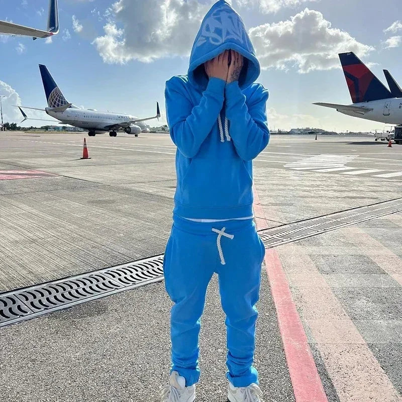Hoodies Women  Trousers Sports Jogging Men Cotton Hoodie Young Fashion Hooded Tops Pants Women's Streetwear Coats Warm Tracksuit