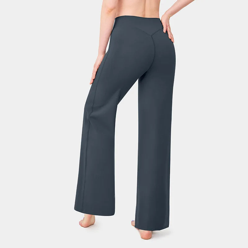 Leggings Straight Leg Bottoms For Women Soft Breathable Without Awkward Leggings Ties Yoga Wide-Leg Sports Pants