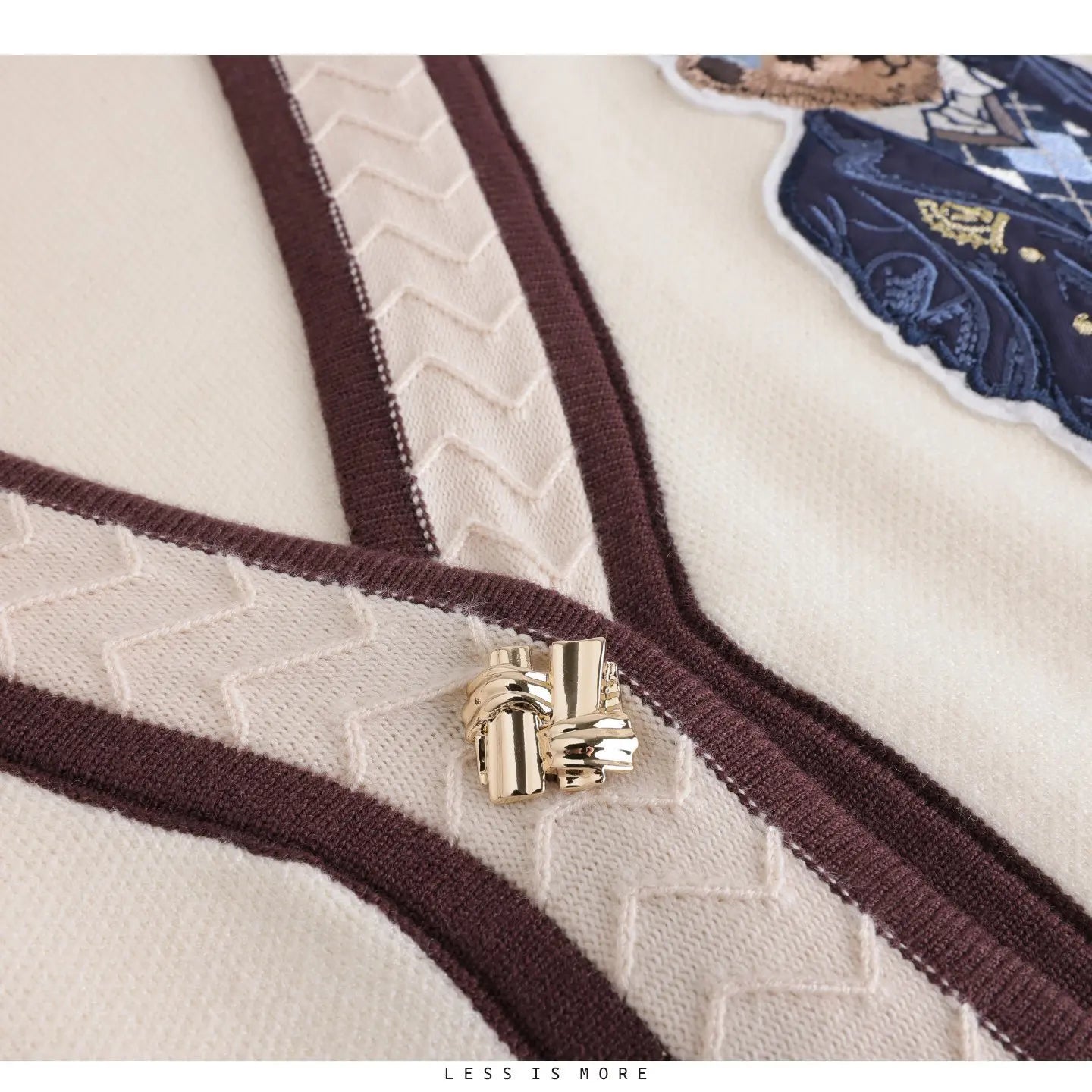 High Quality Light Luxury French Bear Embroidered Knitted Cardigan For Women New Fashion Casual Loose Sweater Coats Pulls Femmes