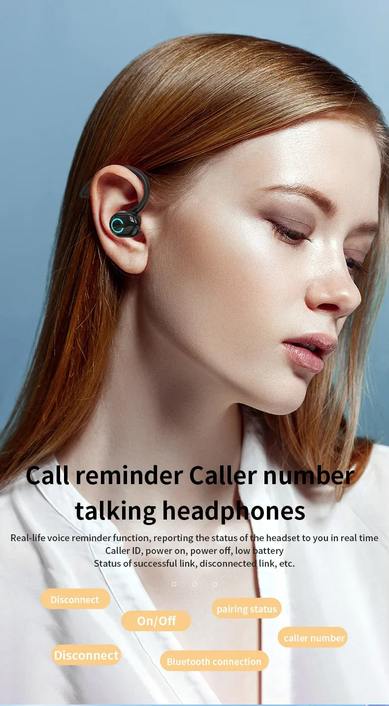 Wireless Earphones Sport Headphones Bluetooth 5.2 Earbuds Handsfree Headset with Mic for IPhone Samsung Xiaomi Smart Phone