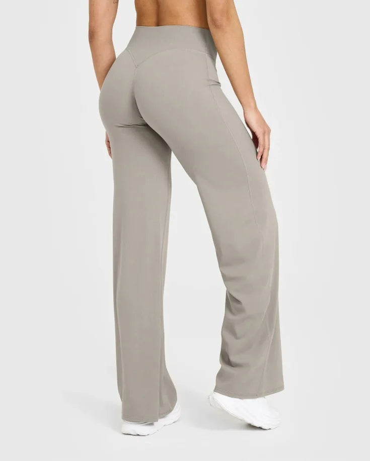 Leggings Straight Leg Bottoms For Women Soft Breathable Without Awkward Leggings Ties Yoga Wide-Leg Sports Pants