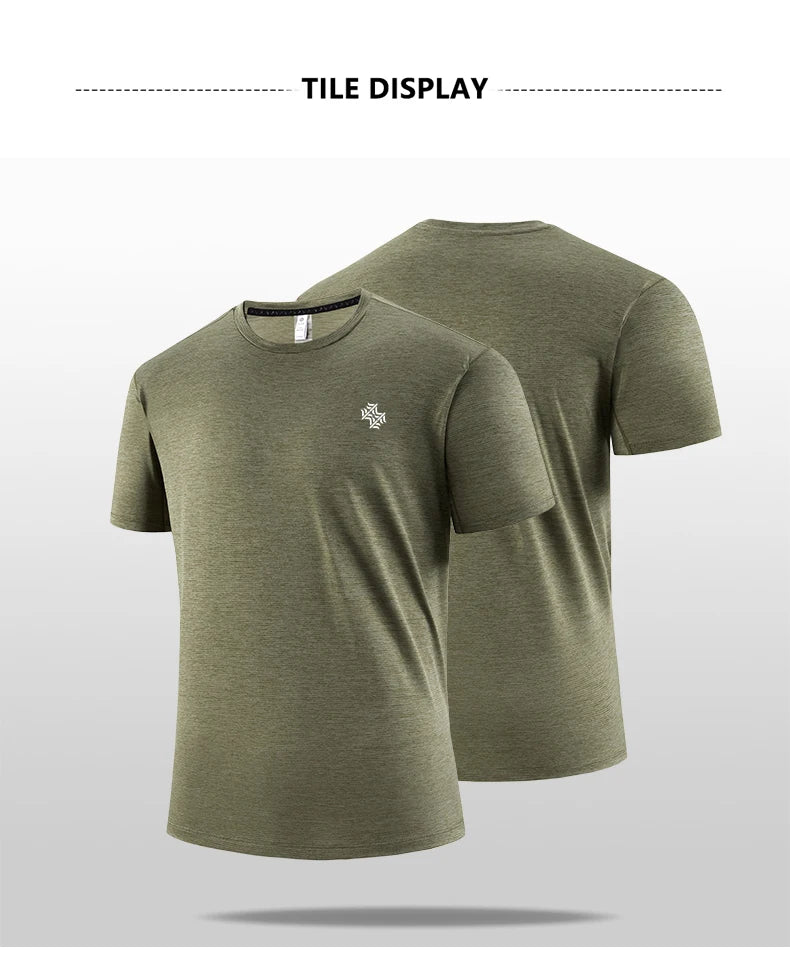 T-shirts Fashion football style men's outdoor running fitness loose short sleeve T-shirt Breathable quick drying casual Gym Tops