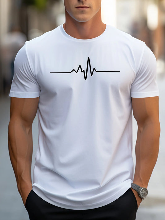 Men Short Sleeve cotton summer loose size Creative Graphic printed slim fit casual sports round neck short sleeved T-shirt top