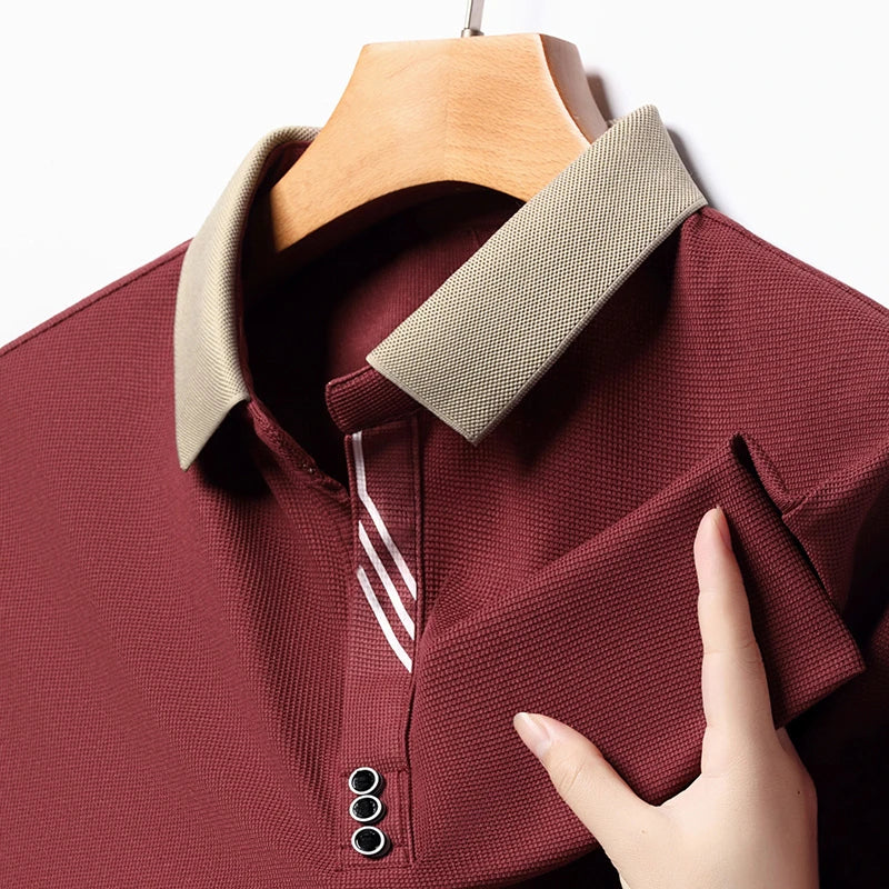 Polo Men's Solid Color Casual Fashion Short Sleeve Polo Shirt Summer Comfortable Top for Business And Leisure